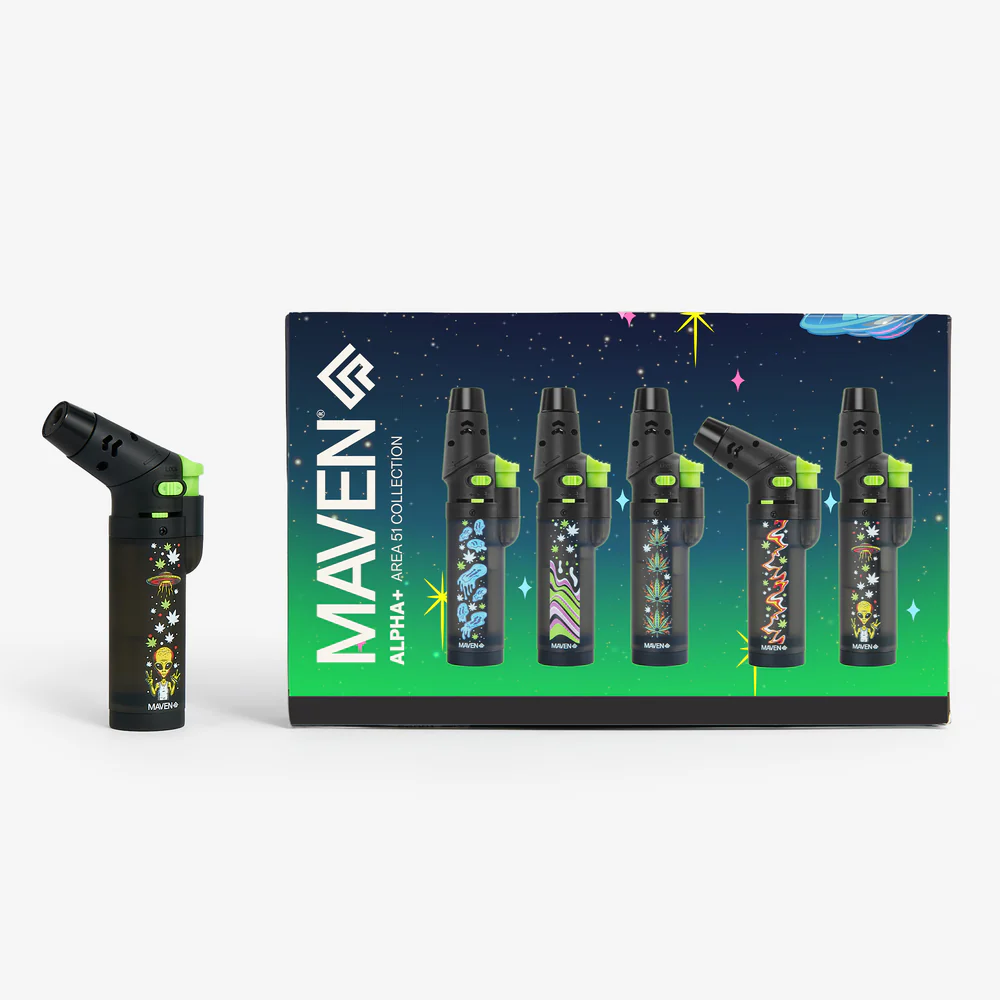 Maven ALPHA+AREA51 Collection Refillable Lighters (98-1169-TAR51) | 15 Count Display | Assorted Designs product image